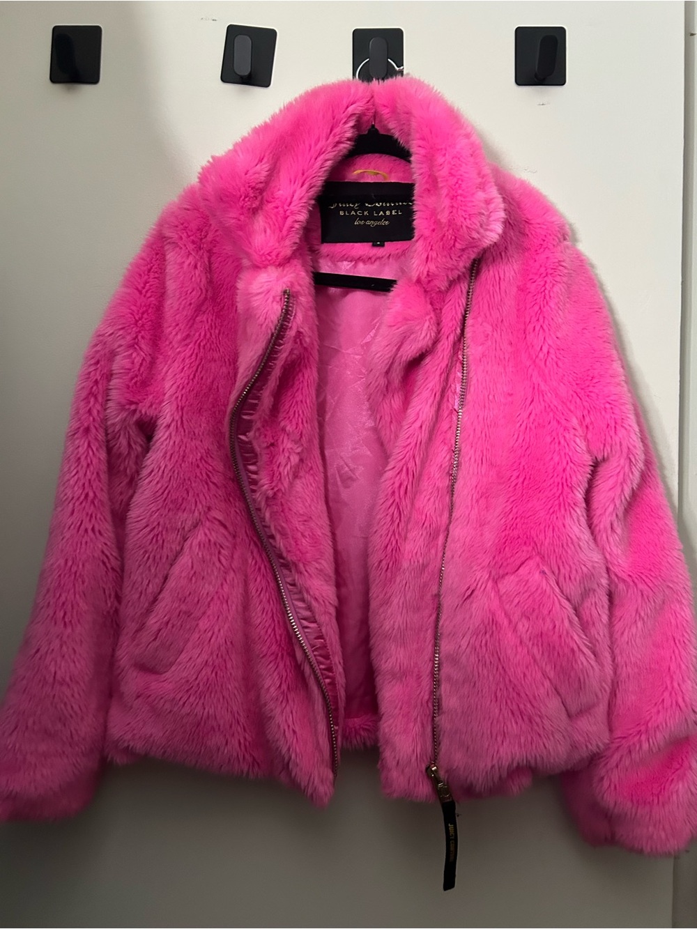 Juicy Couture Hot Pink Faux Fur Teddy Jacket